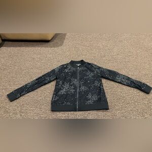 EUC Simply Styled by Sears S Sequins Floral Black Bomber Jacket